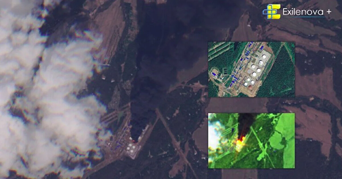 Після атаки дронів на нафтостанцію “Пермь” загорілися щонайменше два резервуари