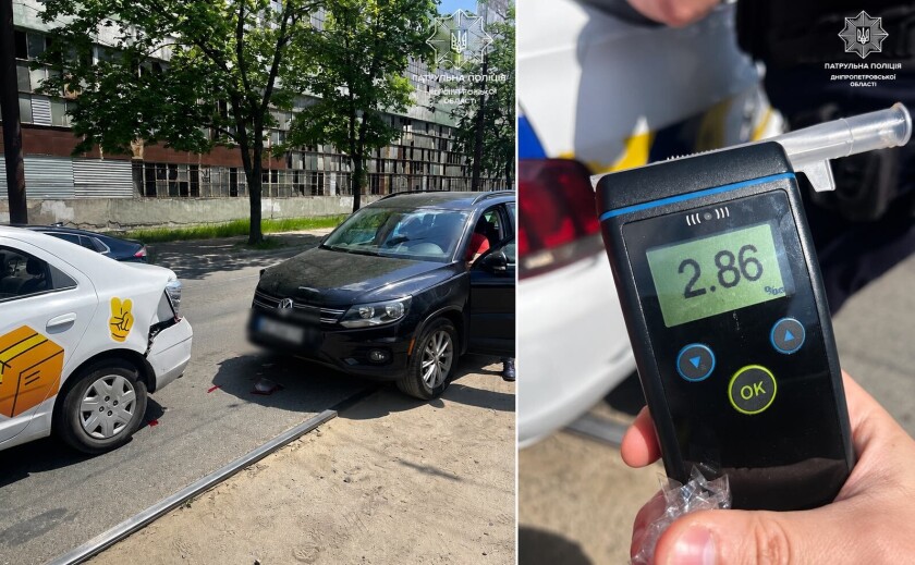 У Дніпрі нетверезий водій спричинив ДТП: в крові виявили майже 3 проміле алкоголю
