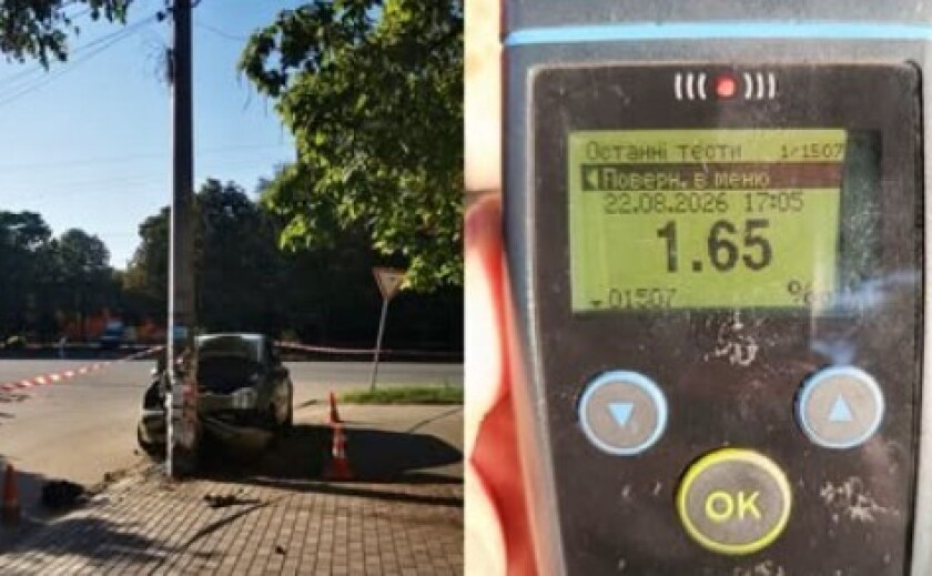 В’їхав у стовп та зник із місця ДТП: патрульні Кривого Рогу розшукали нетверезого водія